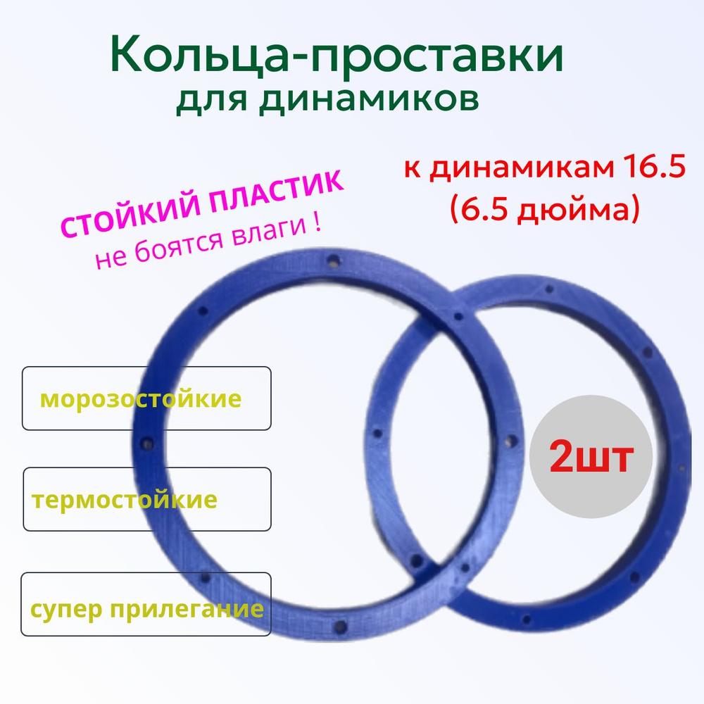 Кольца проставочные Проставочные кольца 16-16.5 для динамиков толщина 10 мм_светло-синий_16.5 см (6.5 #1