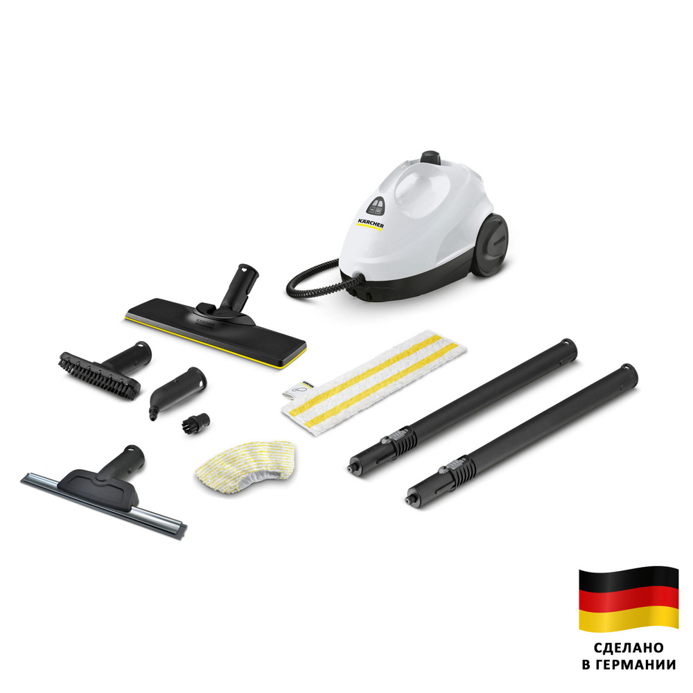 Пароочиститель для дома Karcher SC 2 EasyFix, белый + насадка для мытья окон