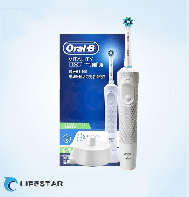 Oral-B Набор электрических зубных щеток Электрическая зубная щетка Oral-B D100 Vitality 3D White - Розовый, #1