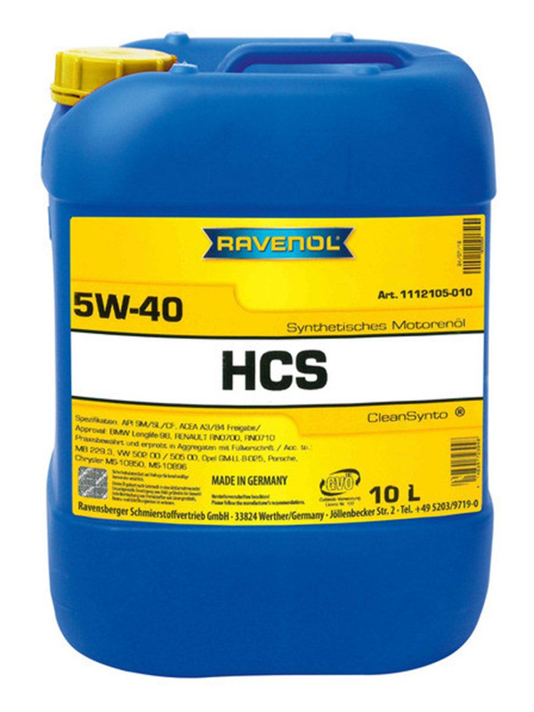 RAVENOL hcs 5W-40 Масло моторное, Синтетическое, 10 л #1