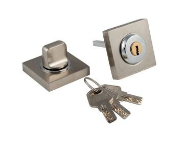 Завертка, поворотник квадратной формы с ключом для межкомнатных замков Vantage BK02D-K, SN (матовый никель) #1