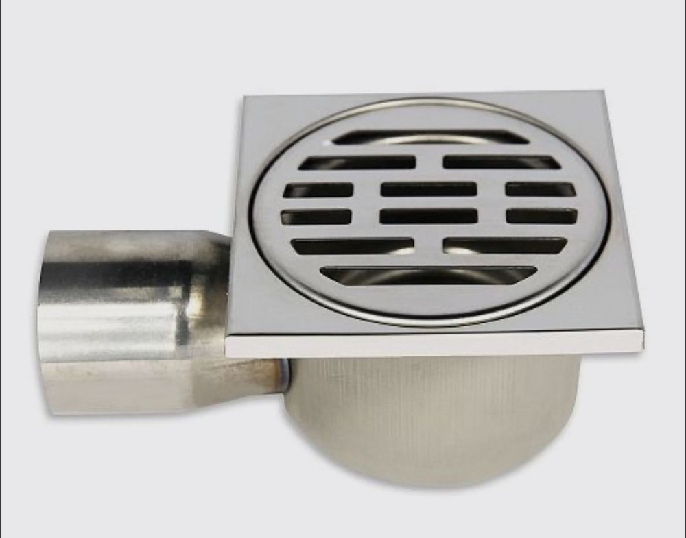 Трап "Millennium" из нержавеющей стали 100 х 100 мм, выпуск угловой ...