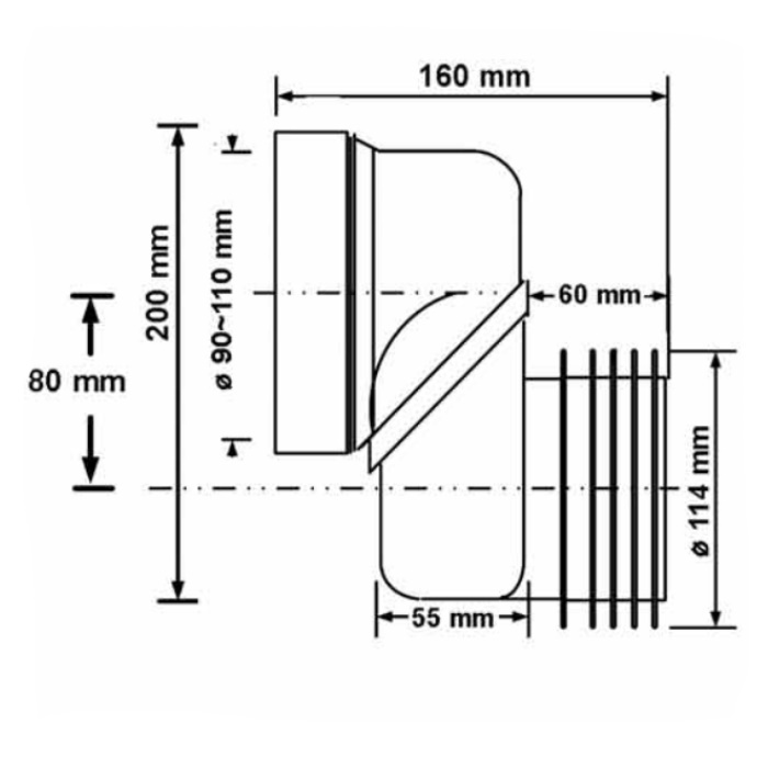 Канализационная труба 110 эксцентрик