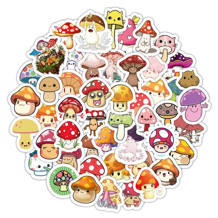 Набор стикеров "Kawaii Mushrooms Милые грибы". Стикеры для творчества