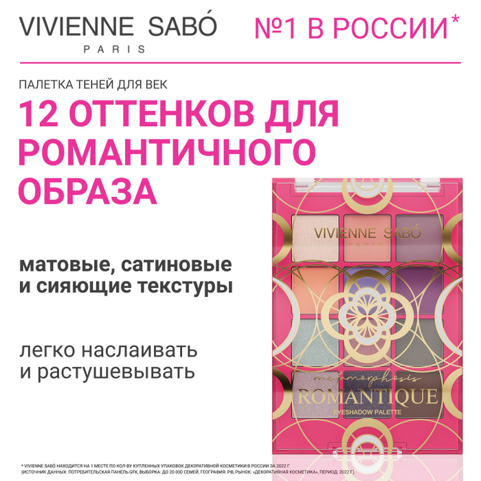 Vivienne sabo metamourphoses romantique 02 12 оттенков. Vivienne Sabo romantique тени.