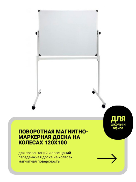 Доска поворотная маркерная магнитная 120х100 см. BoardSys - купить с ...
