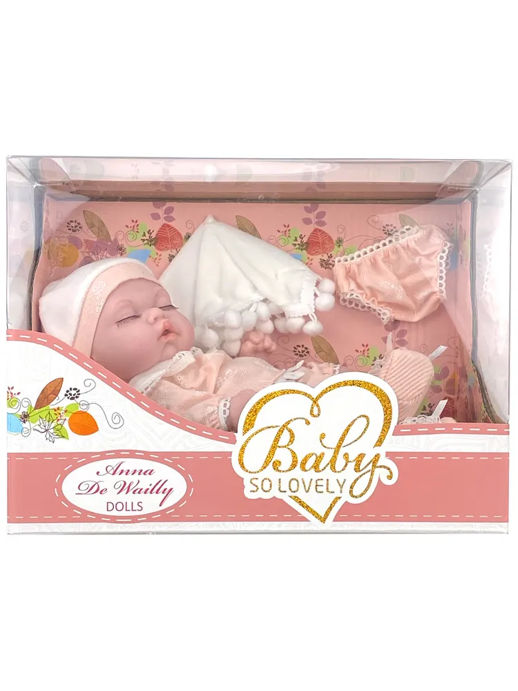 Кукла Пупс, Anna De Wailly, Baby re Born для девочки, 20см, спящий, вариант, фото 5