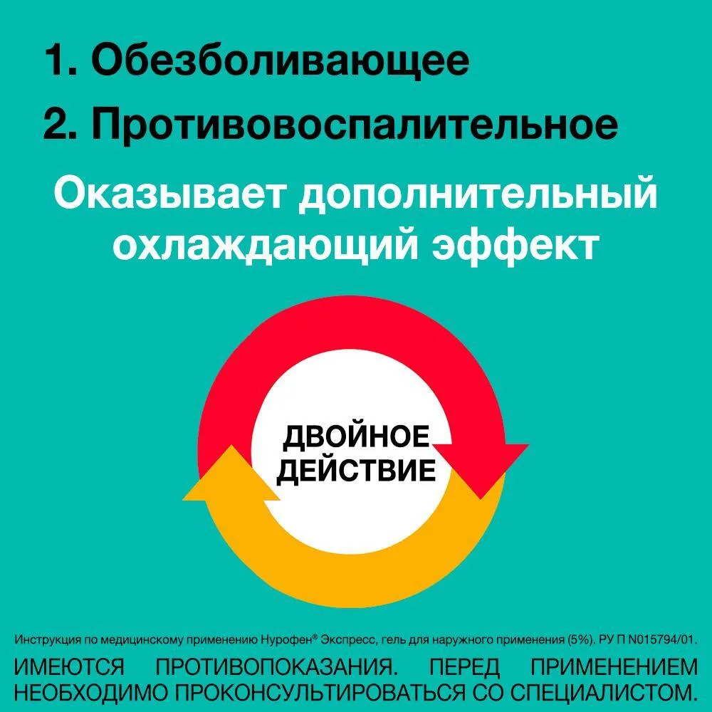 Нурофен® Экспресс гель для наружного применения 5% 50г от боли, 50 г, фото 3