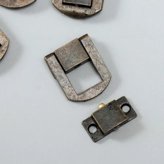Замок металл для шкатулки "Стиль" бронза 4шт 2,5х2 см, 2.5x2 см, 4 шт, фото 2