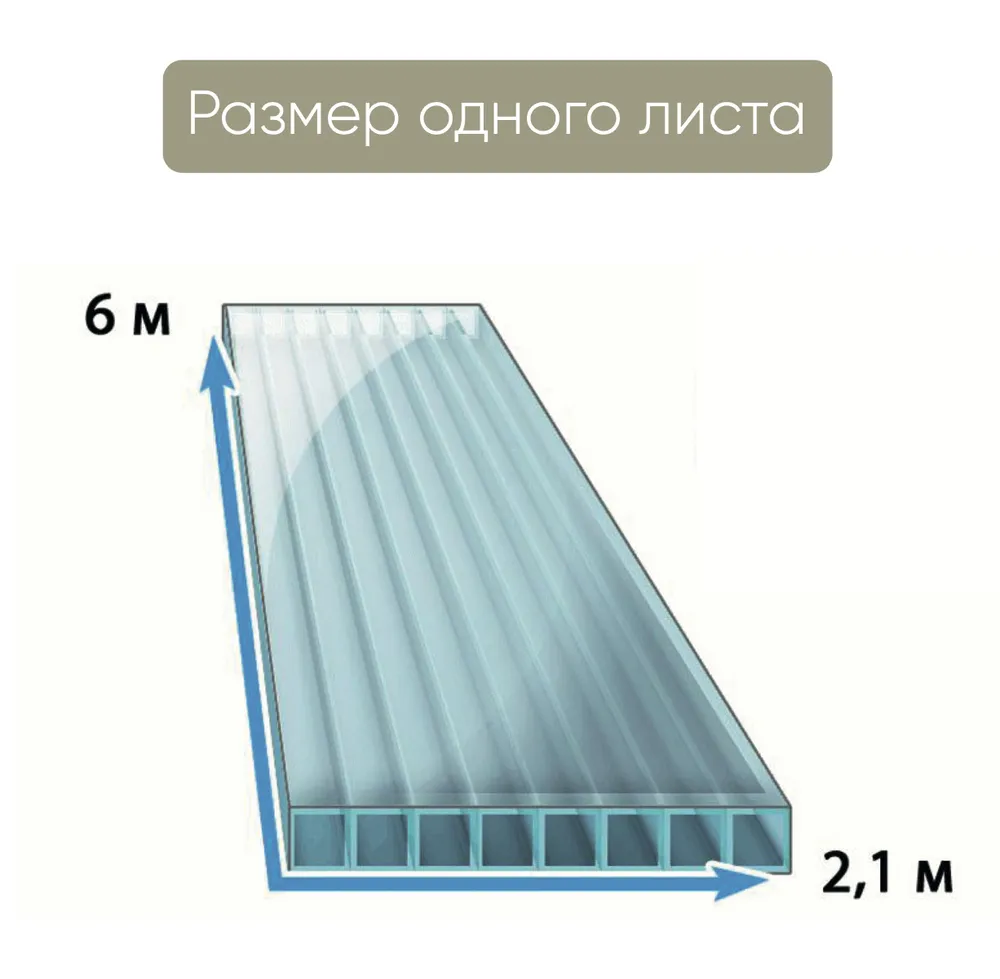 Сотовый поликарбонат бронза, Ultramarin, 10 мм, 6 метров, 1 лист, 6 м, фото 2