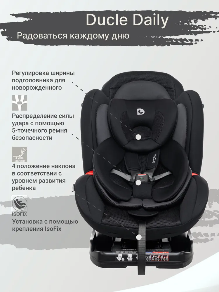 Автокресло детское Ducle BV-012 Daily группа 0/1/2 от 0 до 25 кг, Black ISOFIX, арт. CDF010, 25 кг, фото 5