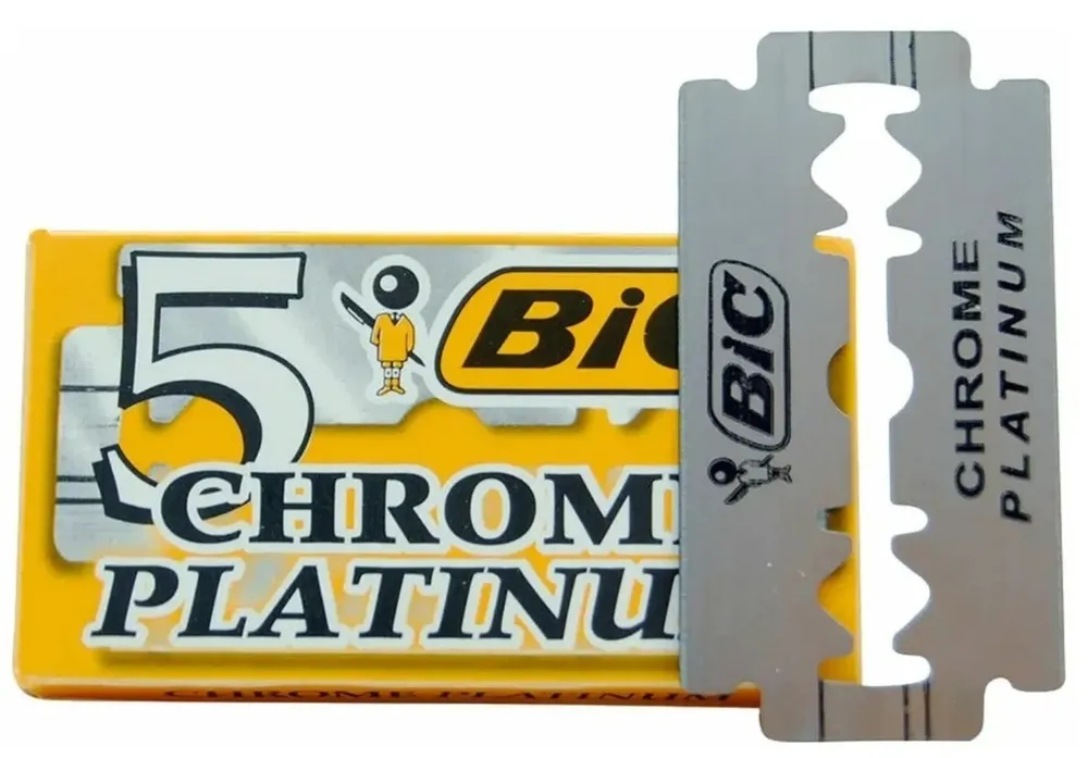 Двусторонние лезвия для Бритвы BIC "Chrome Platinum", классические, для T-образных бритв и шавет, упаковка 5 шт, 5 шт, фото 4