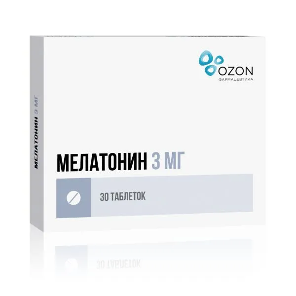 Мелатонин таблетки п/о плен. 3мг 30шт, 30 шт