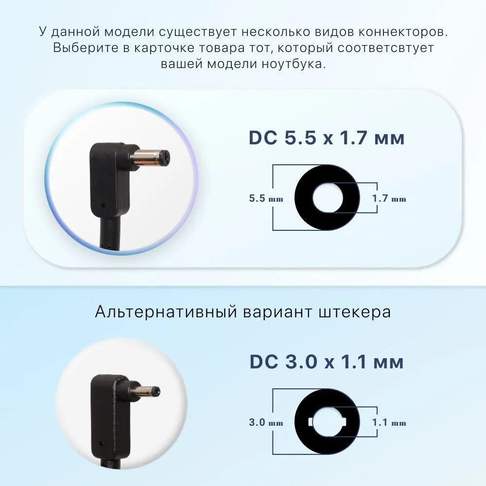 Блок питания для Acer 19V 3.42A 65W / сетевой адаптер A11-065N1A, PA-1650-86 / зарядка для ноутбука Aspire e5-575g / a315-53 /TravelMate p259-mg (штекер 5.5x1.7мм), 5.5x1.7 мм, 65 Вт, фото 3