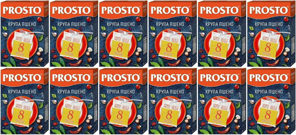 Пшено Prosto в варочных пакетиках 62,5 г х 8 шт, 8 шт, 62,5 г