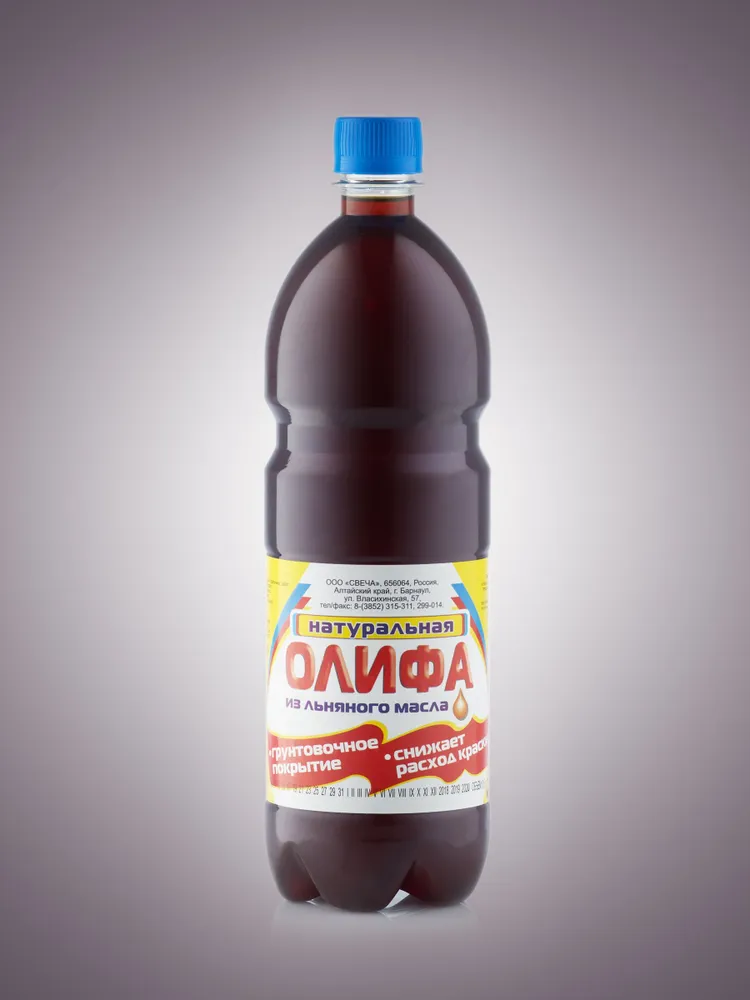 Олифа натуральная из льняного масла 1 л., 1 л