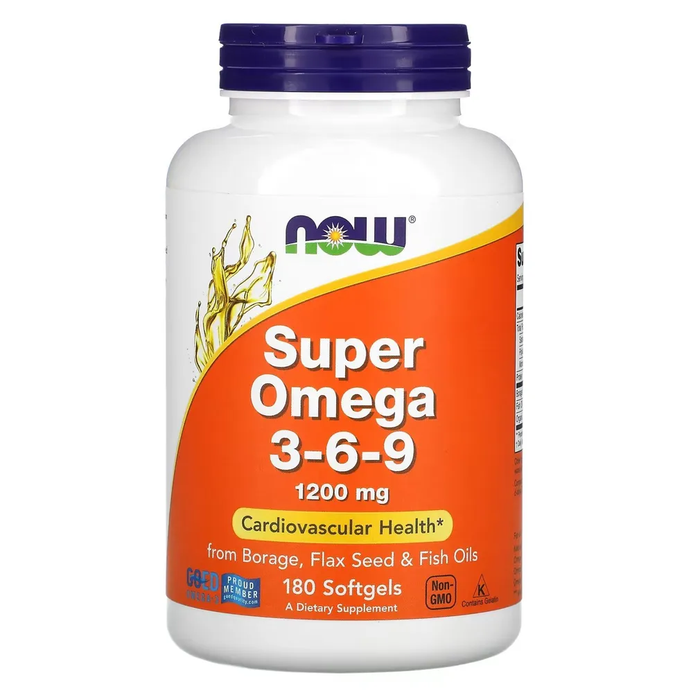 Омега 3-6-9 NOW Super Omega 3-6-9 1200 мг, 180 гелевых капсул, вариант