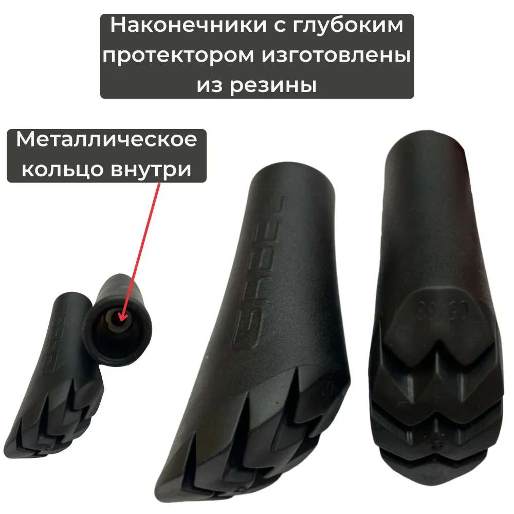 Наконечники резиновые для занятий скандинавской ходьбой GABEL SPORT PAD, цвет: черный, черный, фото 5