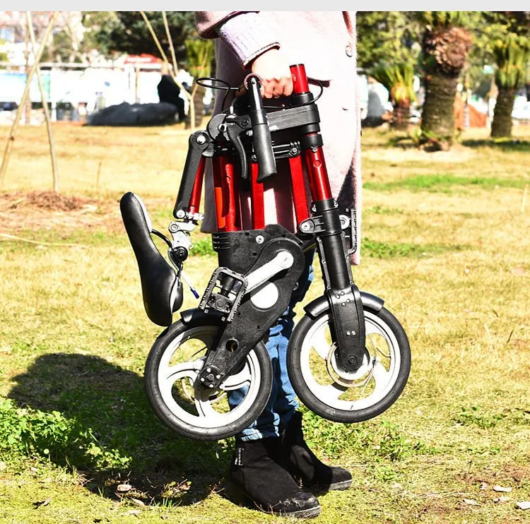 Велосипед Гибрид, Dirt/Street, складной взрослый abike，Колеса 10 дюймов, рама ,Серебро,Прочные шины, серебристый, фото 3