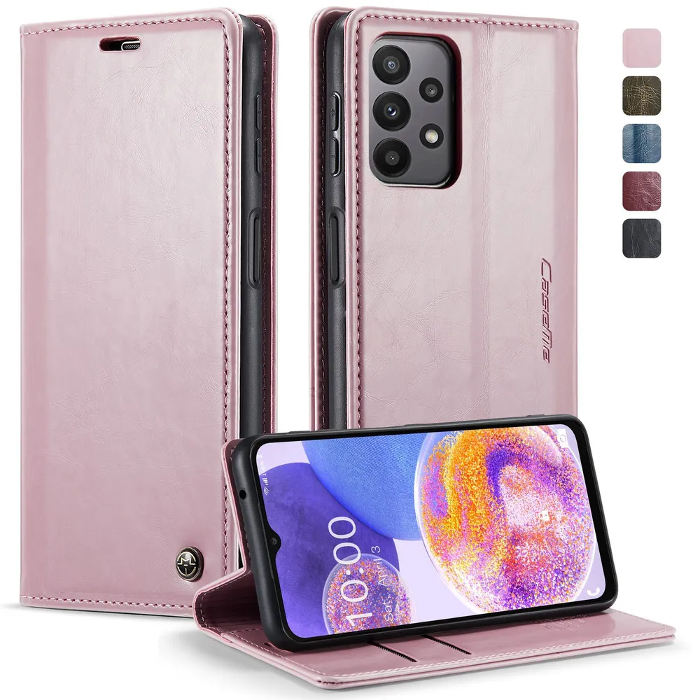 Caseme Кожаный книжка чехол для Samsung Galaxy A23 4G/5G M23 A235 M236 / Самсунг A23 4G/5G M23 A235 M236 с визитницей из экокожи, 4 г, 5 г
