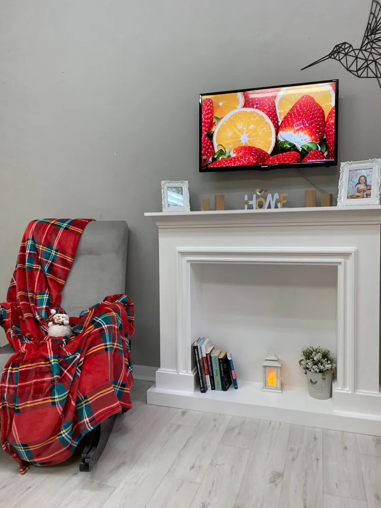 Kamin_decor_msk Портал каминный Милан на подиуме 95х120х30, белый / декоративный камин, 95x120x30, фото 4