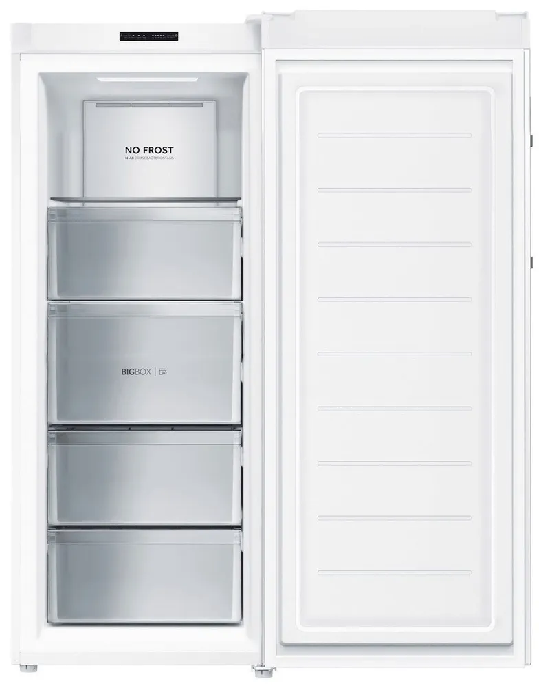 Морозильная камера вертикальная Haier HF-242WG, 242 л, отдельностоящая, No Frost (ноу фрост), ширина 59.5 см, быстрая суперзаморозка, тихий бытовой морозильник для дома, белый, 242 л, фото 6
