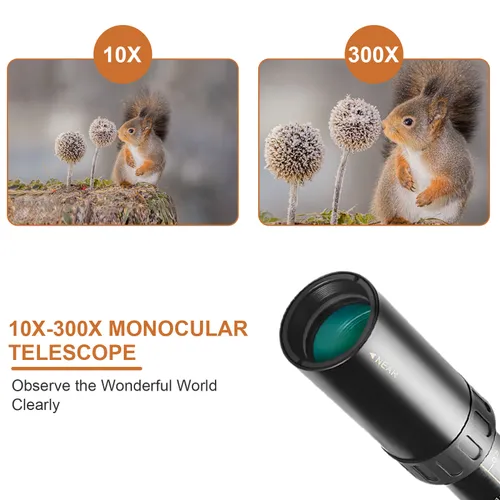 10-300x40mm Телескоп Монокуляр С Телефонным Держателем И Штативом Для Путешествий И Наблюдения