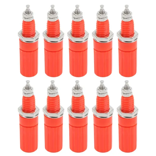 10 шт. M3 банановые разъемы 4 мм, гнездовые клеммы для электроники, красные, высокое качество, надеж