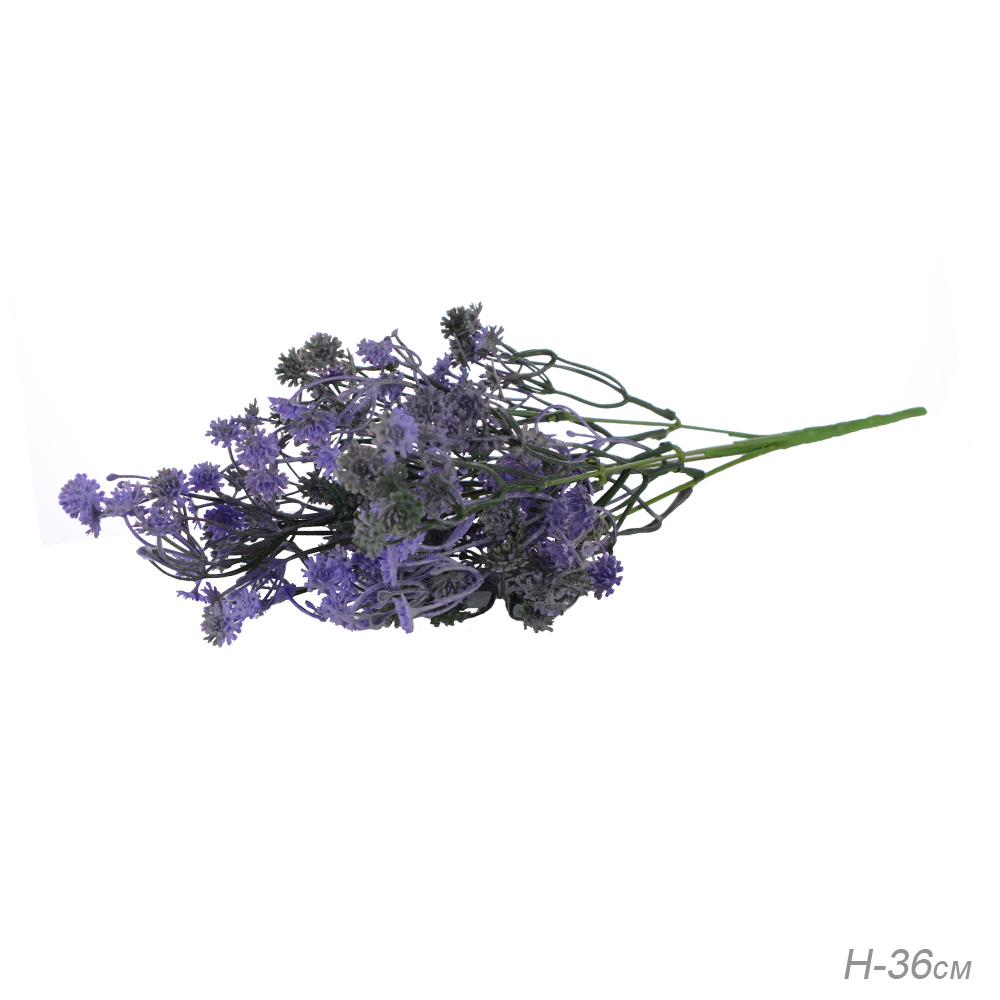 Зелень/цветок искусственный 36 см, синий
