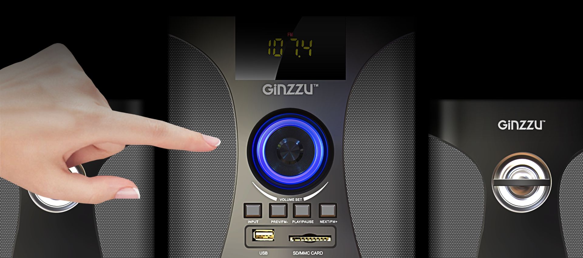 Акустическая система Ginzzu GM-425, черный - купить по низким ценам в ...