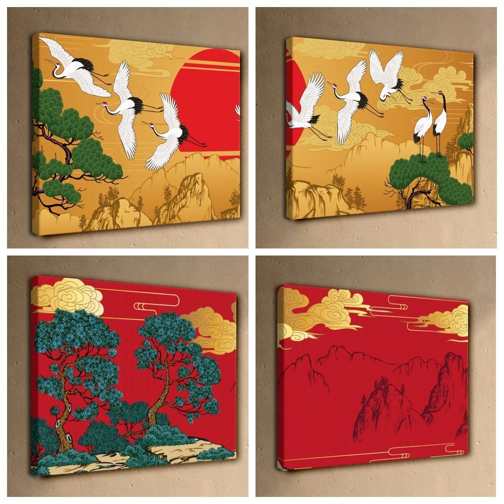 Картина интерьерная Decoretto Art Холст "Япония, желтый пейзаж 2 ...