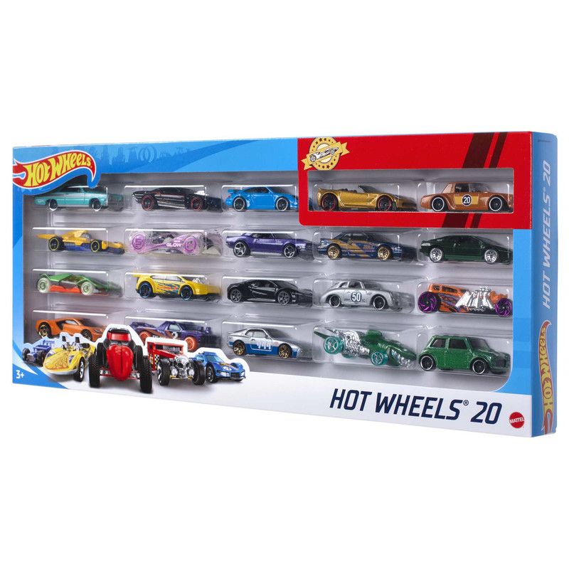 Набор из 20 игрушечных машинок Hot Wheels, масштаб 1:64 (в