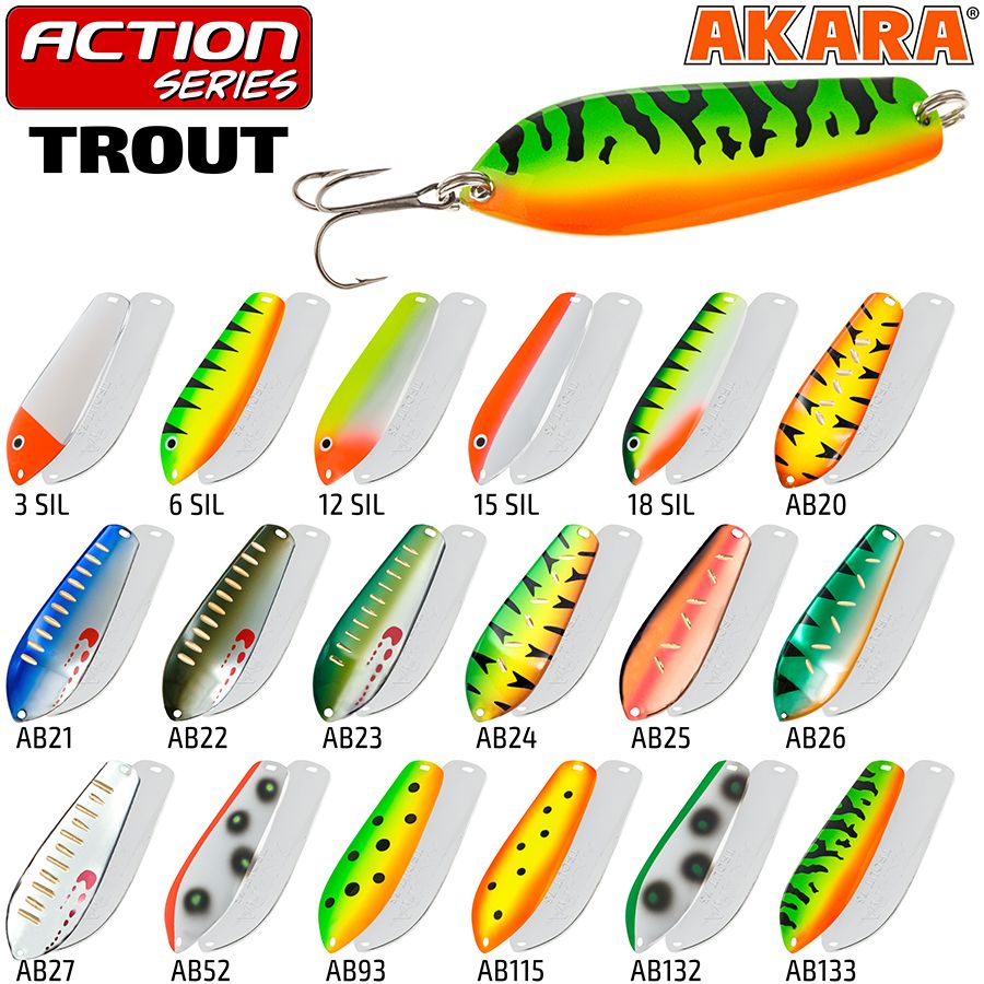 Блесна колеб. Akara Action Series Trout 85 26 гр. 3-Sil