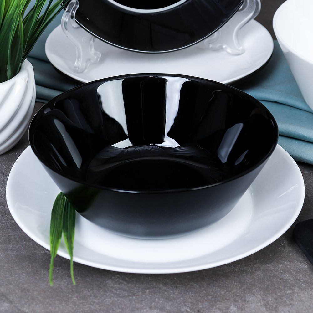 Столовый набор, 19 предметов.WHITE-BLACK. Столовый набор, 19 предметов.WHITE-BLACK.