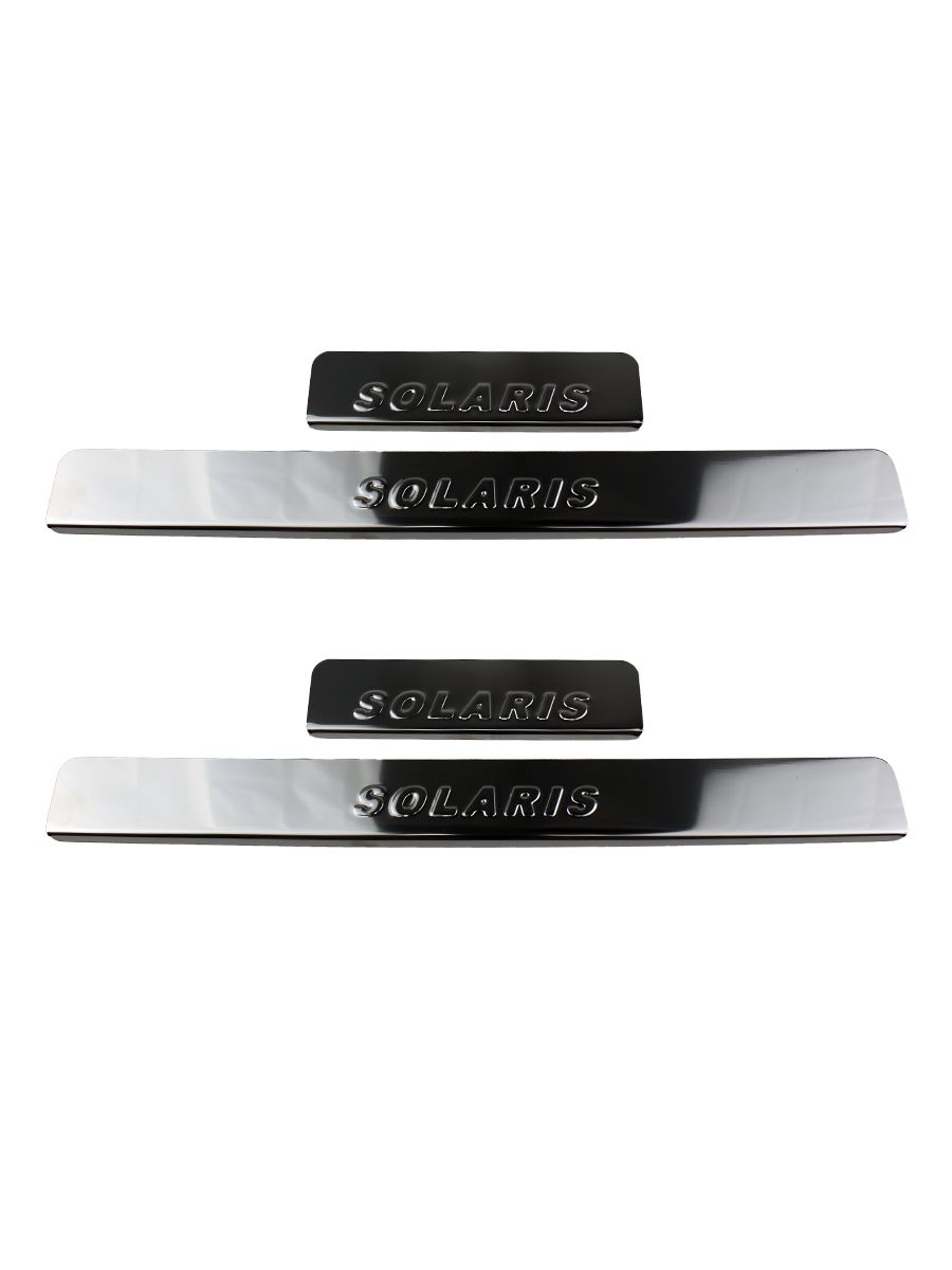 Накладки на пороги Хендай Солярис 2 / Hyundai Solaris 2 (2017-2022 ...