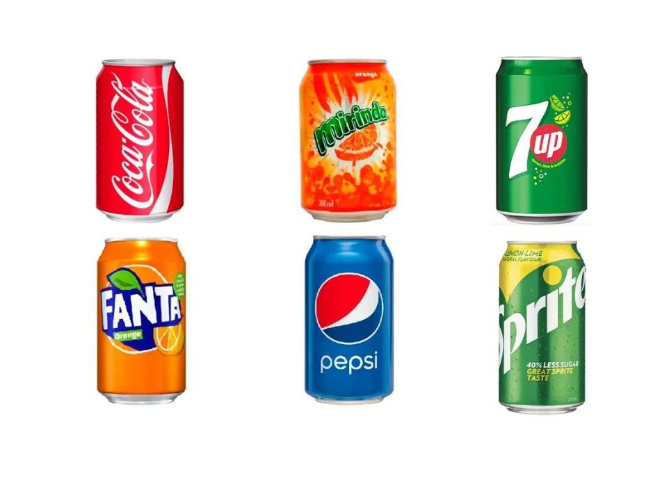 Набор газированных напитков Coca-cola, Pepsi, Fanta, Mirinda, 7up ...