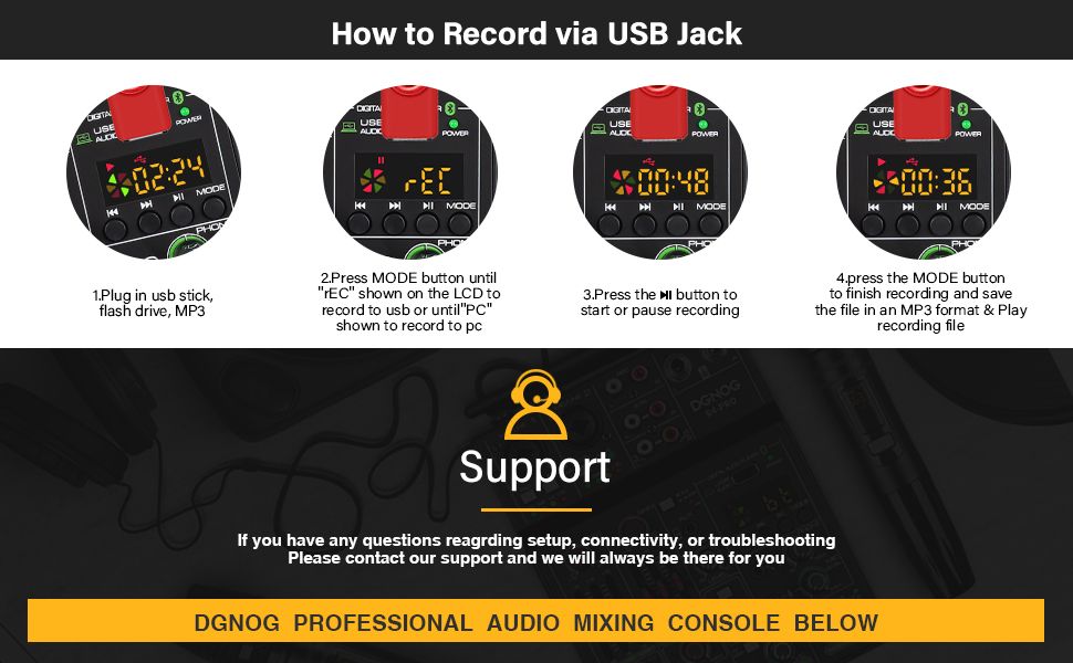 Профессиональный 4-канальный аудиомикшер R4-PRO с 2 беспроводными ...