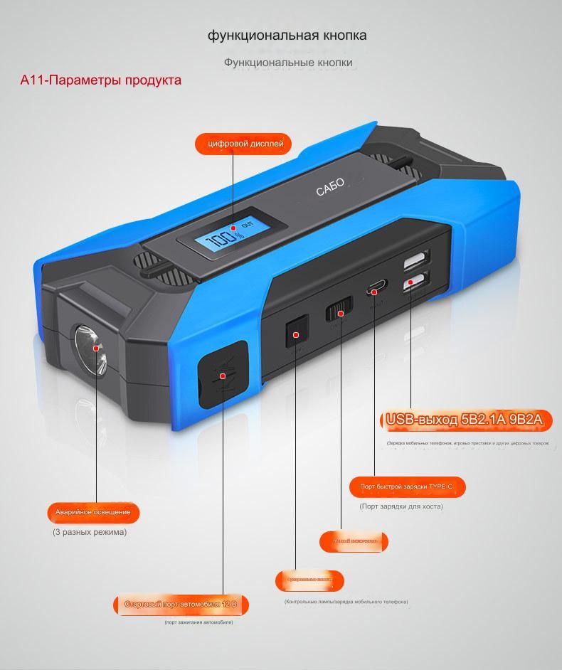 SABO Zambio Автомобильный аварийный пусковой источник питания 12 В ...