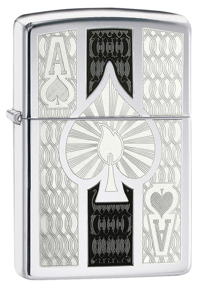 Зажигалка бензиновая ZIPPO Ace High Polish Chrome #1