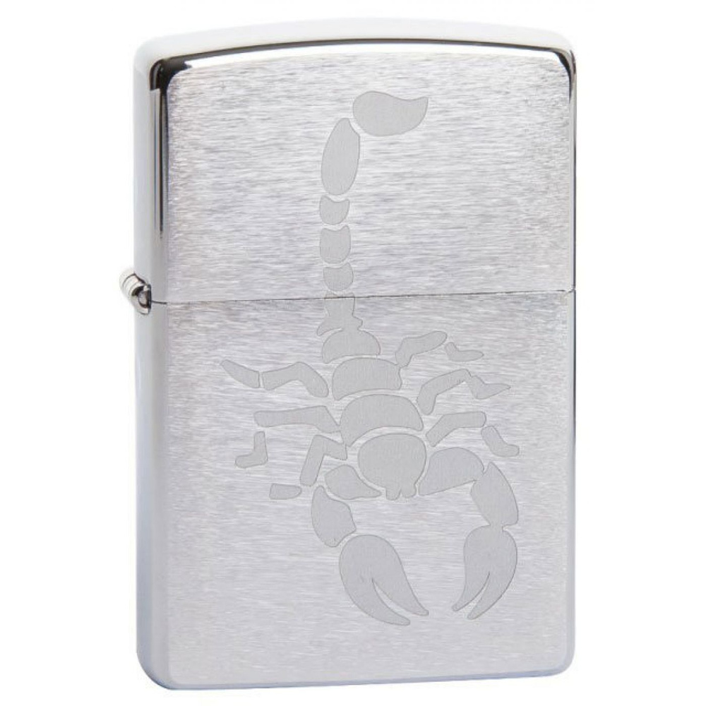 Зажигалка бензиновая ZIPPO Scorpion Brushed Chrome #1