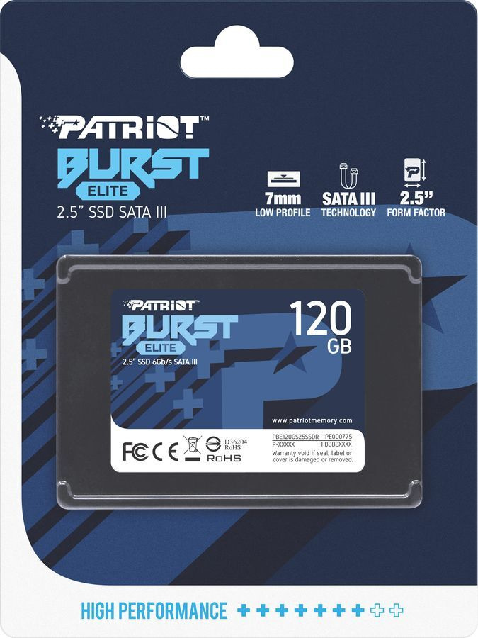 Patriot Memory 120 ГБ Внутренний SSD-диск Burst Elite 2.5" SATA3 6.0 Гбит/с (PBE120GS25SSDR)  #1