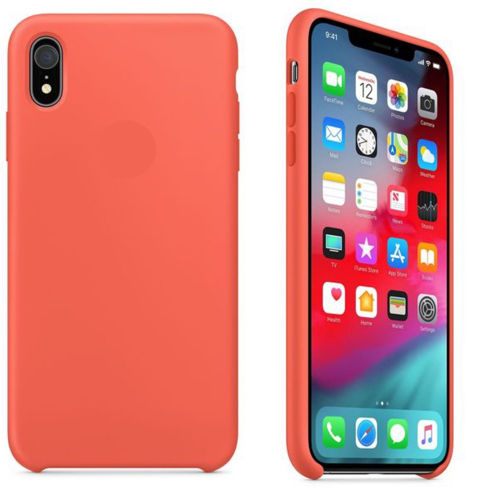 Чехол на Айфон Икс Эр силиконовый для iPhone XR с защитой камеры и экрана  Nectarine цвет Нектарин - купить с доставкой по выгодным ценам в  интернет-магазине OZON (240625755)