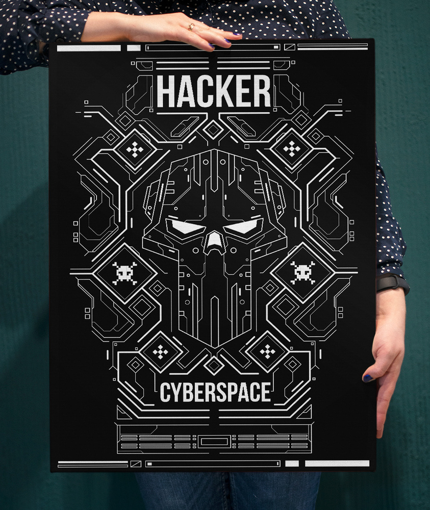 Картина на холсте (интерьерный постер) Хакер киберпространства с  деревянным подрамником, размер 45x60 см - купить по низкой цене в  интернет-магазине OZON (243410687)