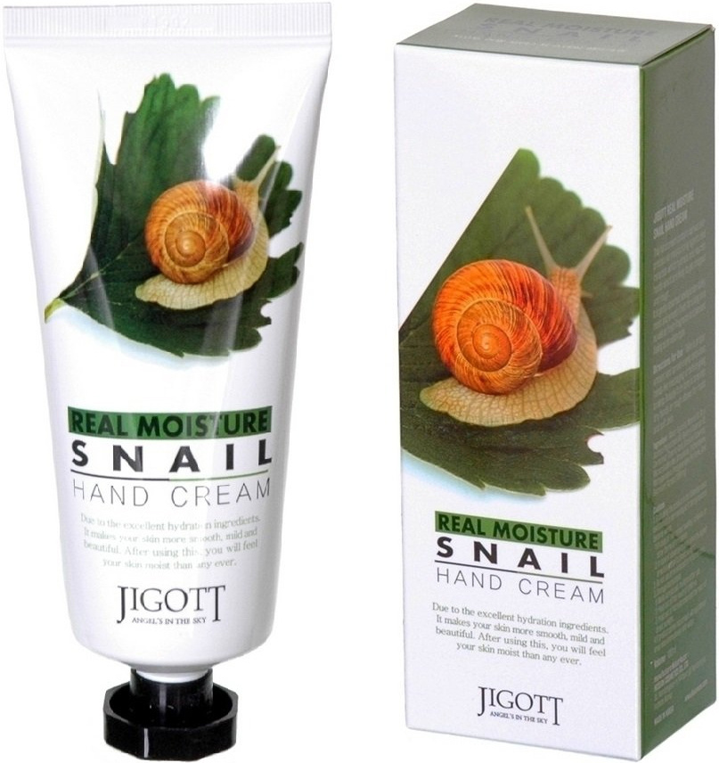 Jigott Увлажняющий крем для рук Real moisture Snail hand cream, 100мл #1