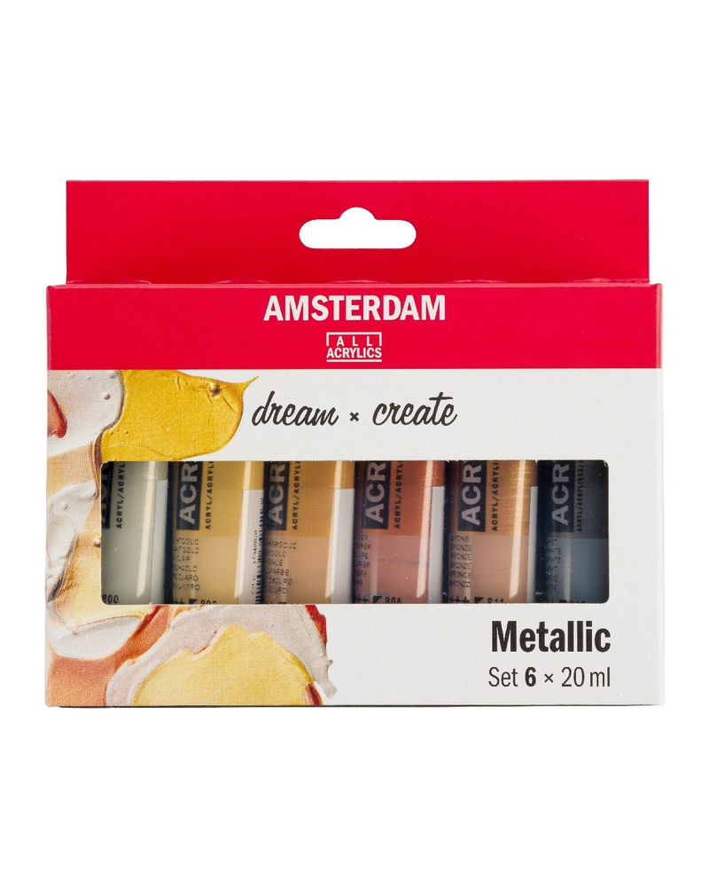 Набор акриловых красок Amsterdam Standard Metallic 6 туб по 20мл., в картонной упаковке  #1
