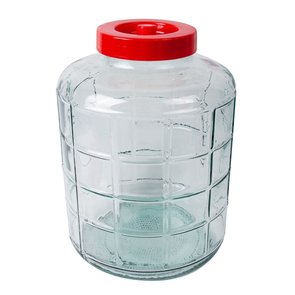 Бутыль (емкость, банка) стеклянная для браги, вина 12л с крышкой ...