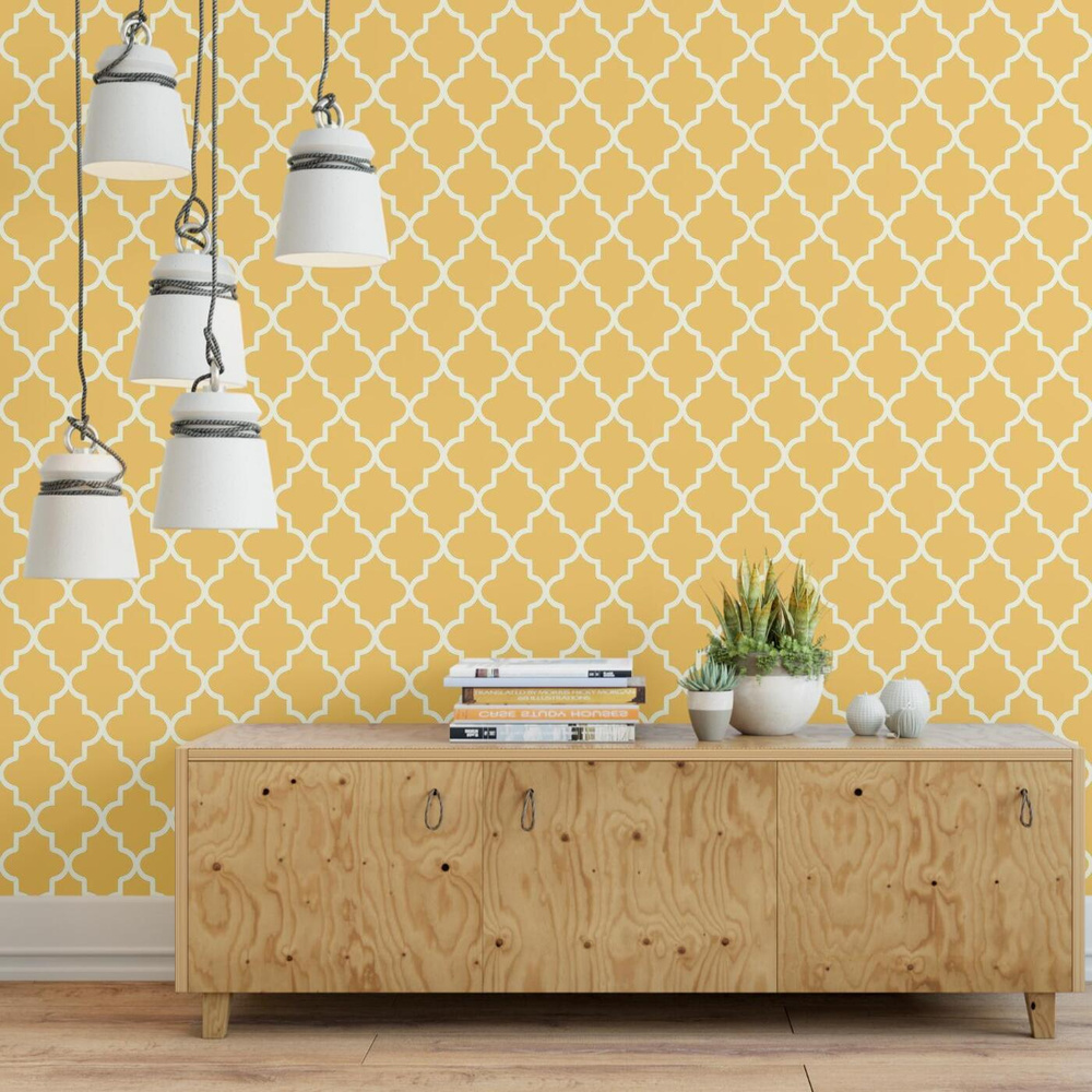 Желтые обои с геометрическим орнаментом decoracion #7174202, 400х280см -  купить по выгодной цене в интернет-магазине OZON (272981401)