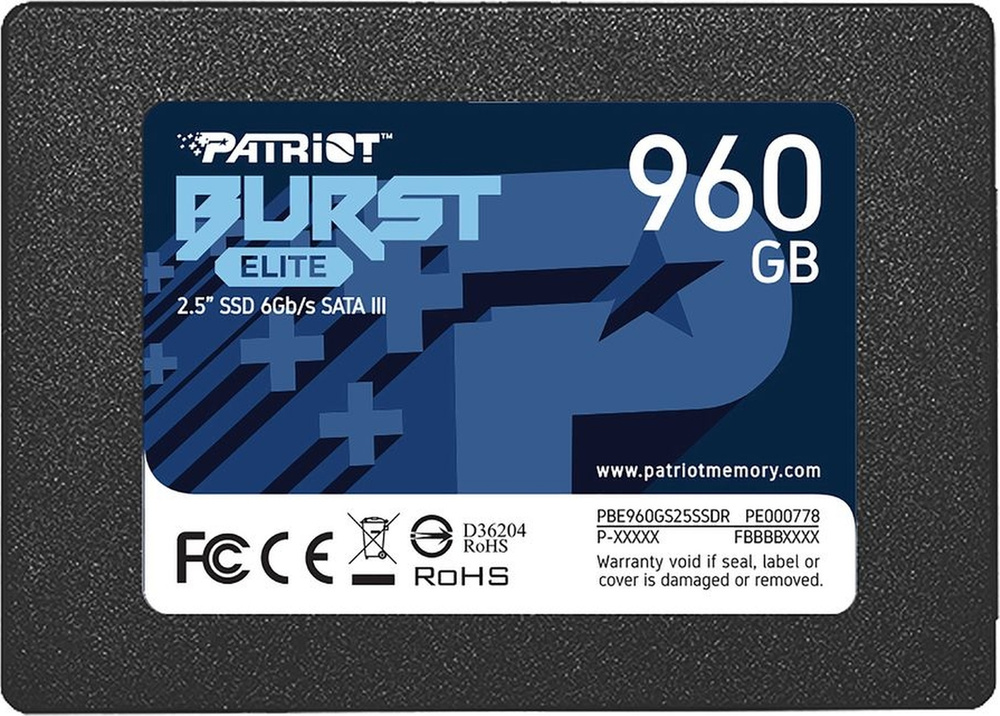 Patriot Memory 960 ГБ Внутренний SSD-диск Burst Elite 2.5" SATA3 6.0 Гбит/с (PBE960GS25SSDR)  #1