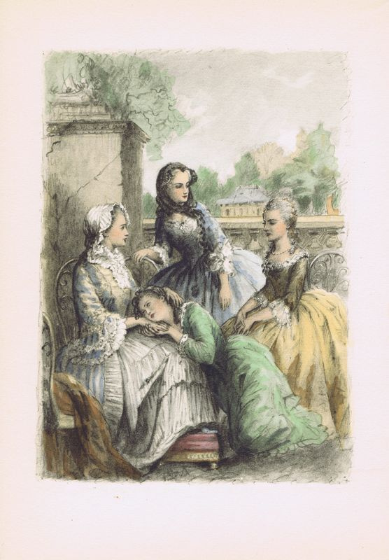 Жизнь Марианны. Сцена 9. Поль-Эмиль Бека. Антикварная авторская литография, пошуар. Франция, 1953 год #1