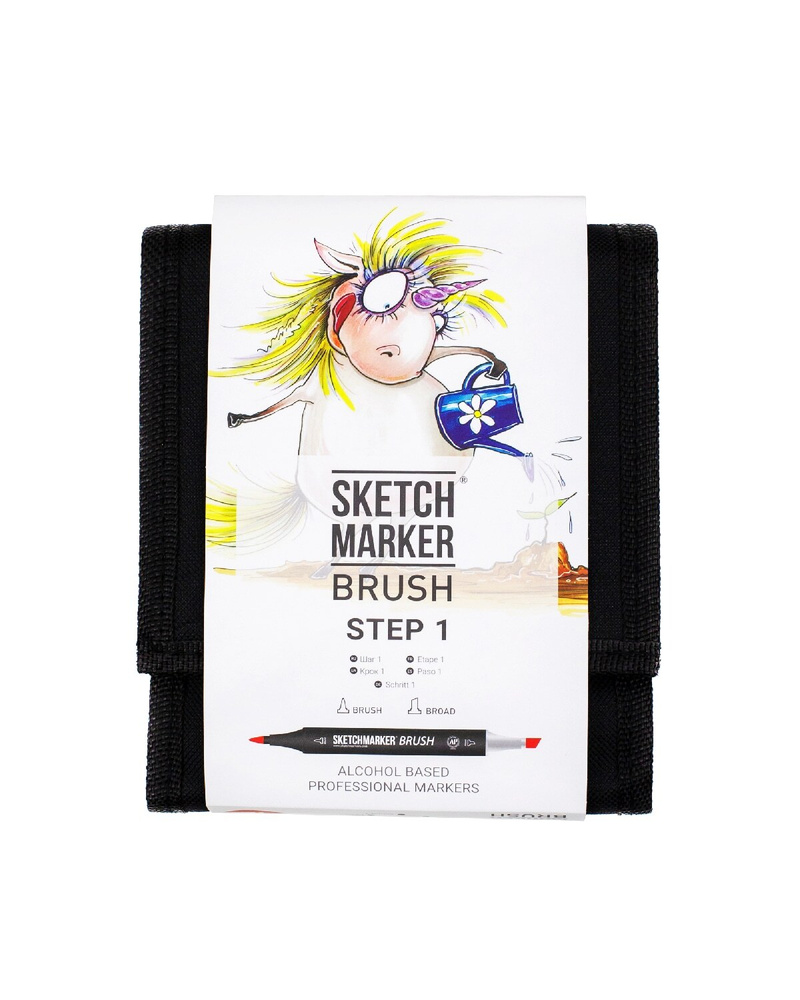 Набор двусторонних заправляемых спиртовых маркеров SKETCHMARKER Brush ...